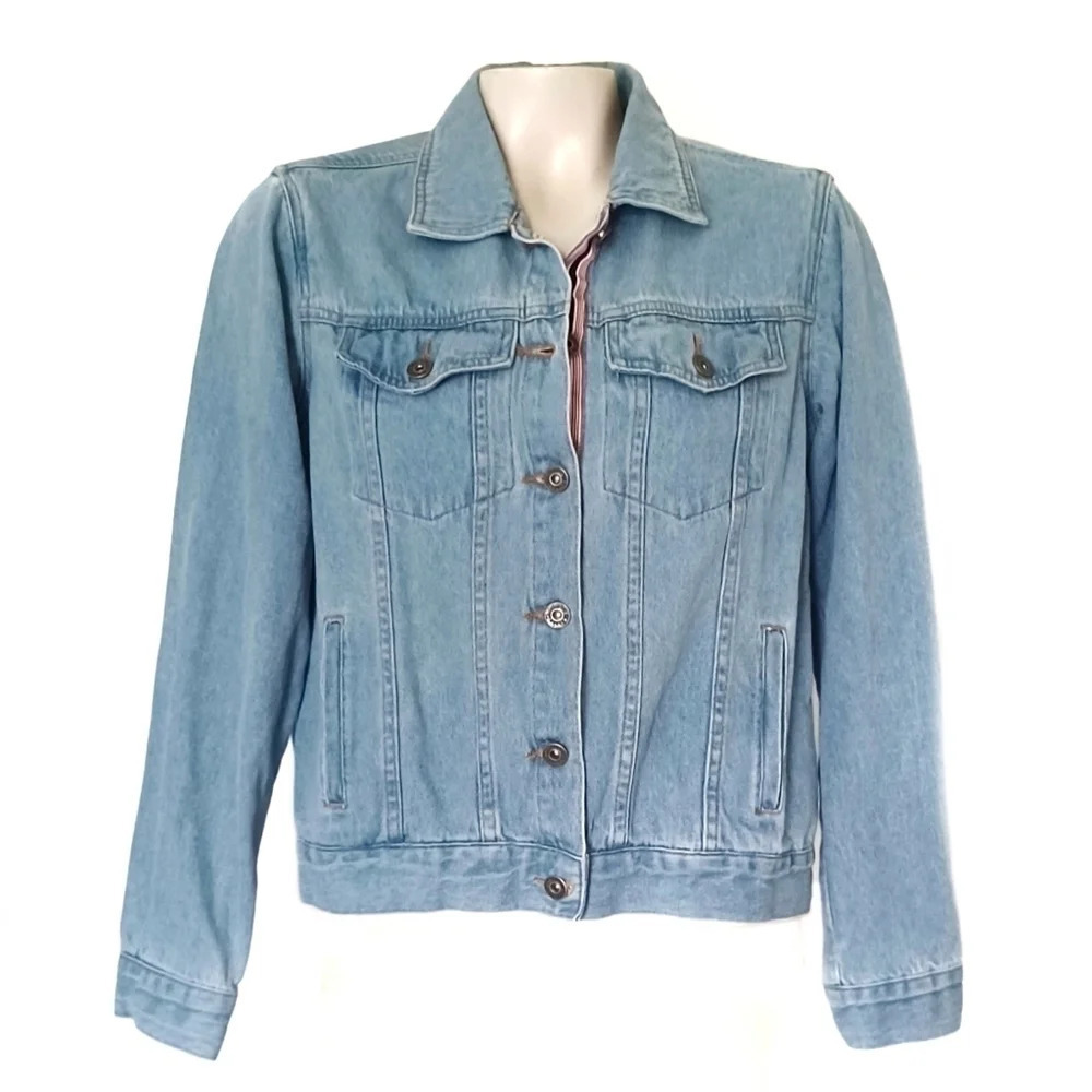 Christopher & Banks Light Wash Jean Jacket Soft Girl Coastal Cowgirl Western